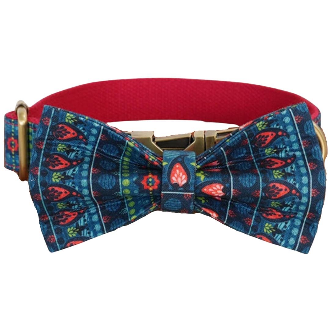 🔥💙 CRIMSON EMBER COLLAR & BOW