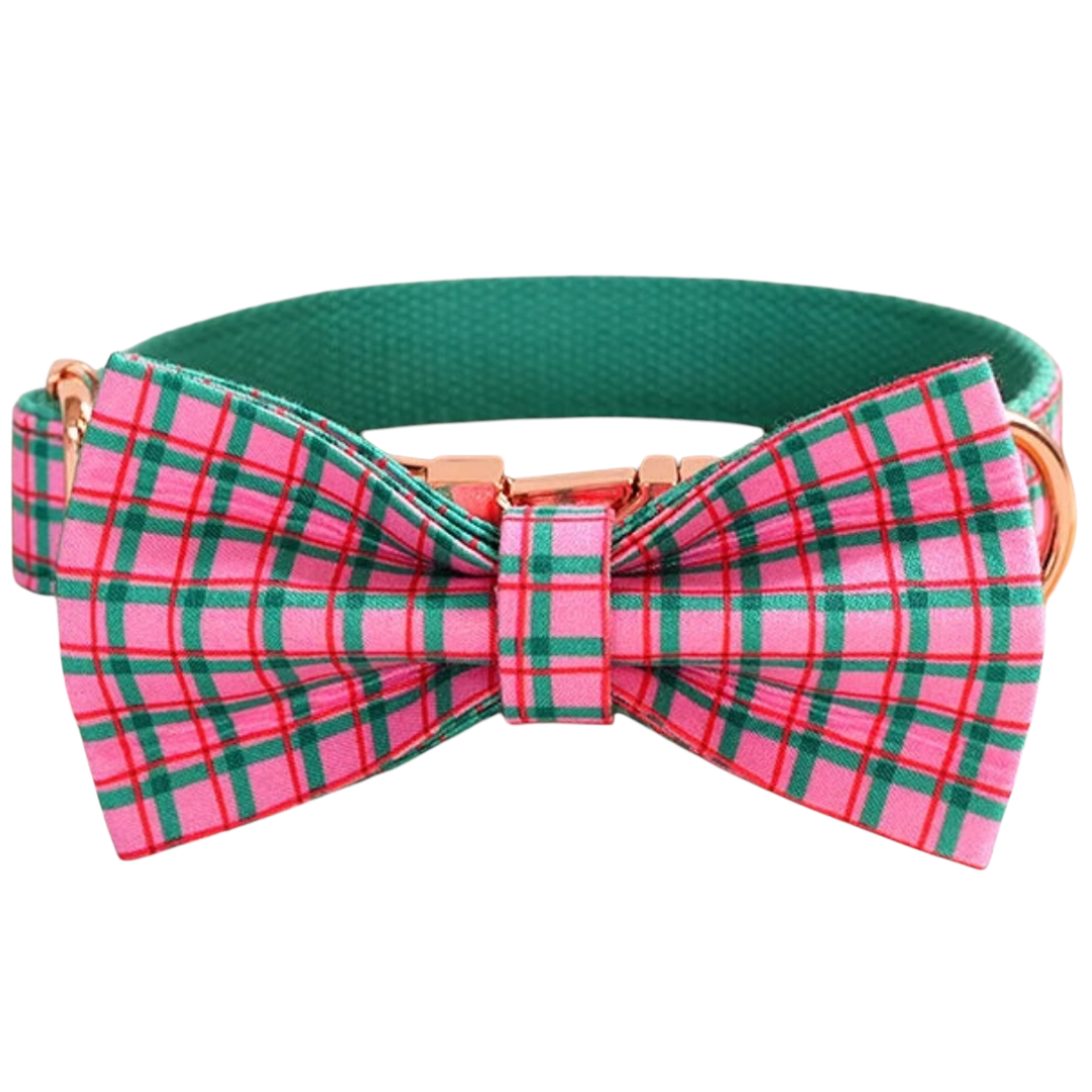 🌹ROSY TARTAN COLLAR & BOW